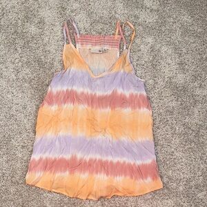 SO Women's Tie-Dye Tank Top - Orange, Purple, Pink